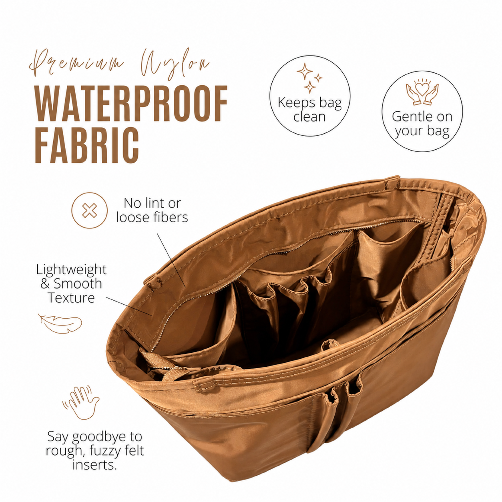 Divitize Curves Tote nylon organizer Camel feature image 2#Color_Camel