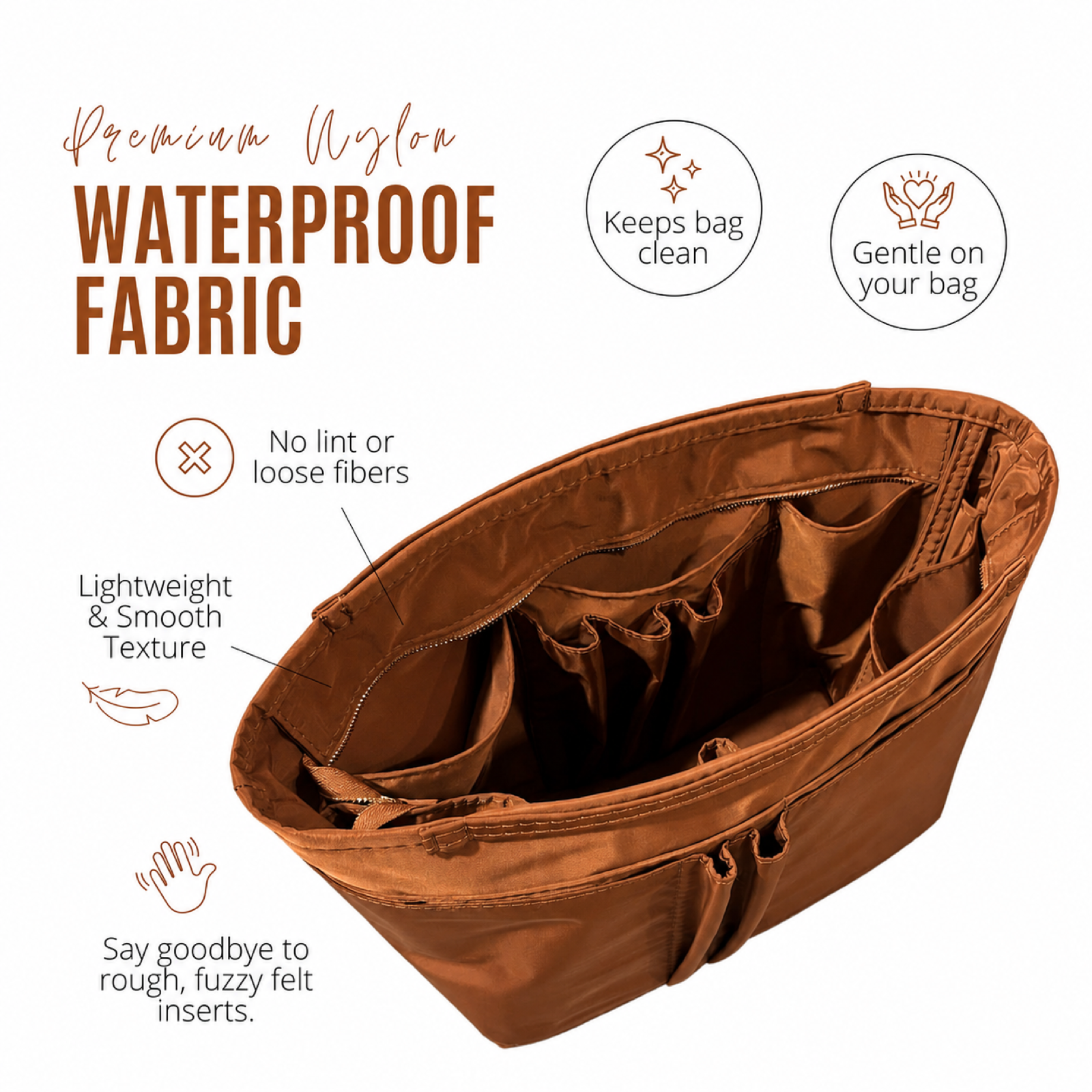 Divitize Curves Tote nylon organizer Cognac feature image 2#Color_Cognac