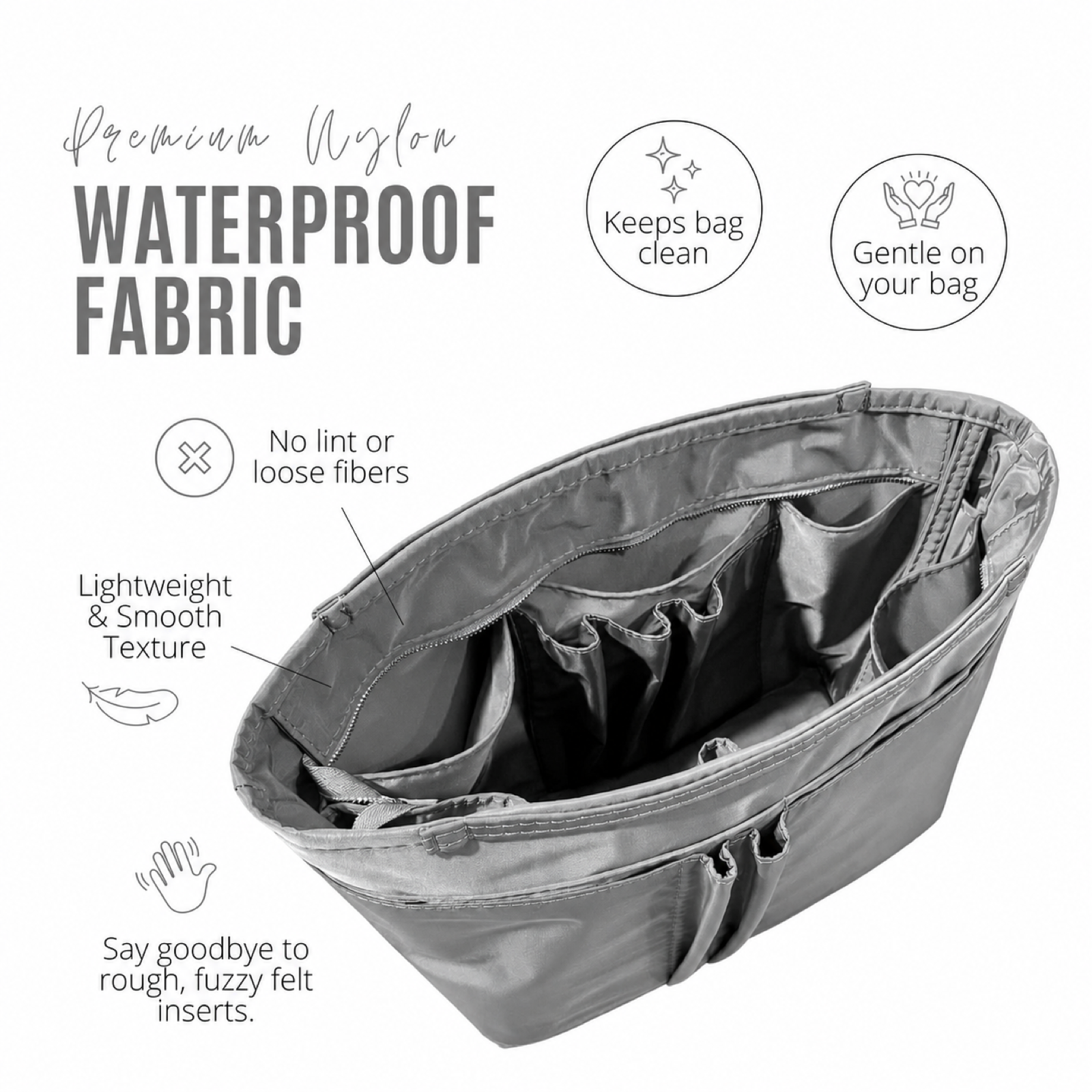 Divitize Curves Tote nylon organizer Grey feature image 2#Color_Grey