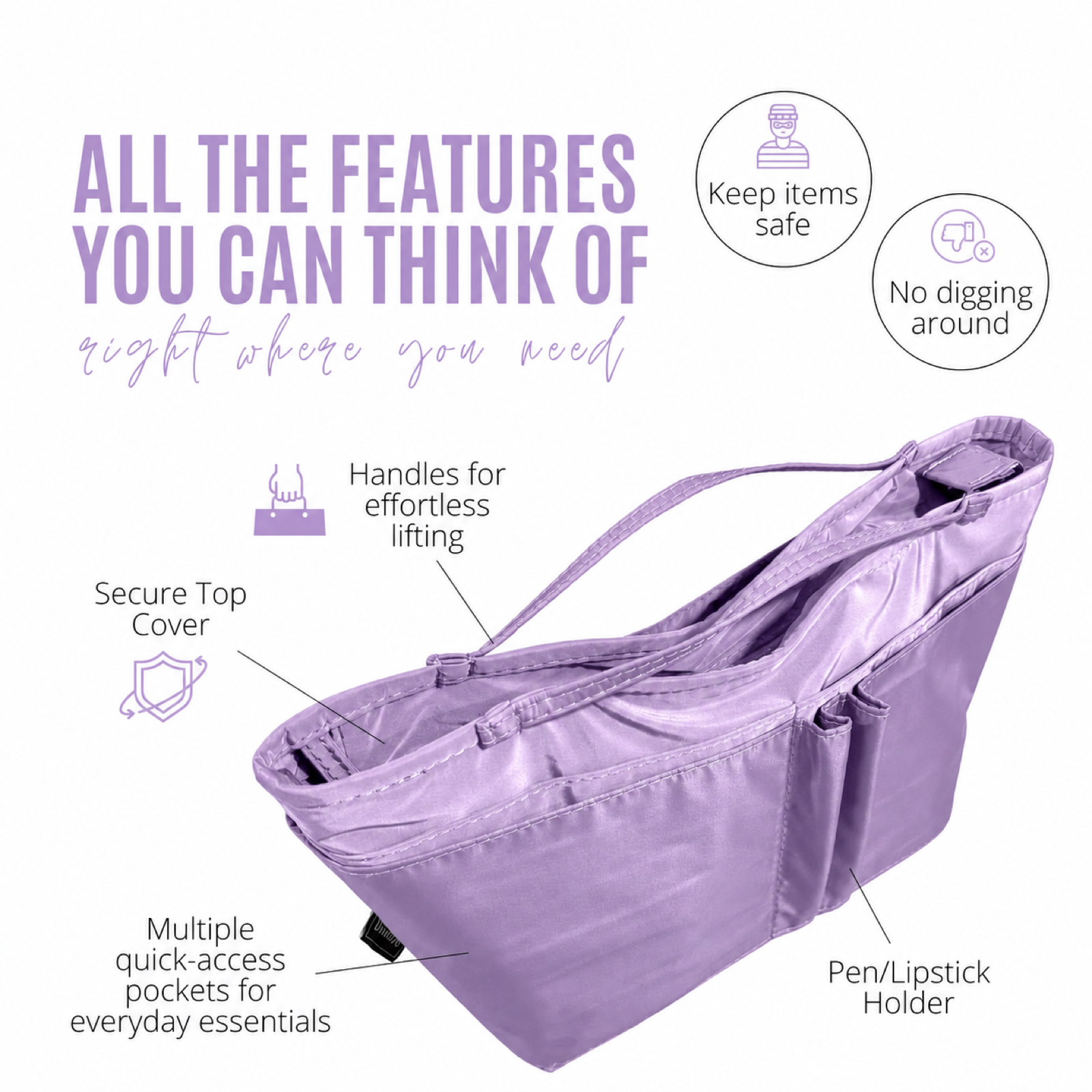 Divitize Curves Tote nylon organizer Lilac feature image 3#Color_Lilac