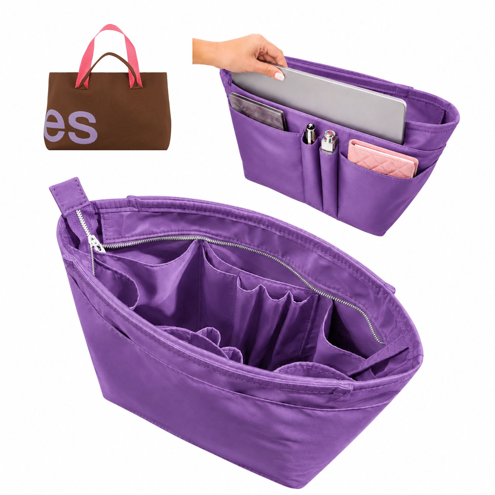 Divitize Curves Tote nylon organizer Lilac#Color_Lilac