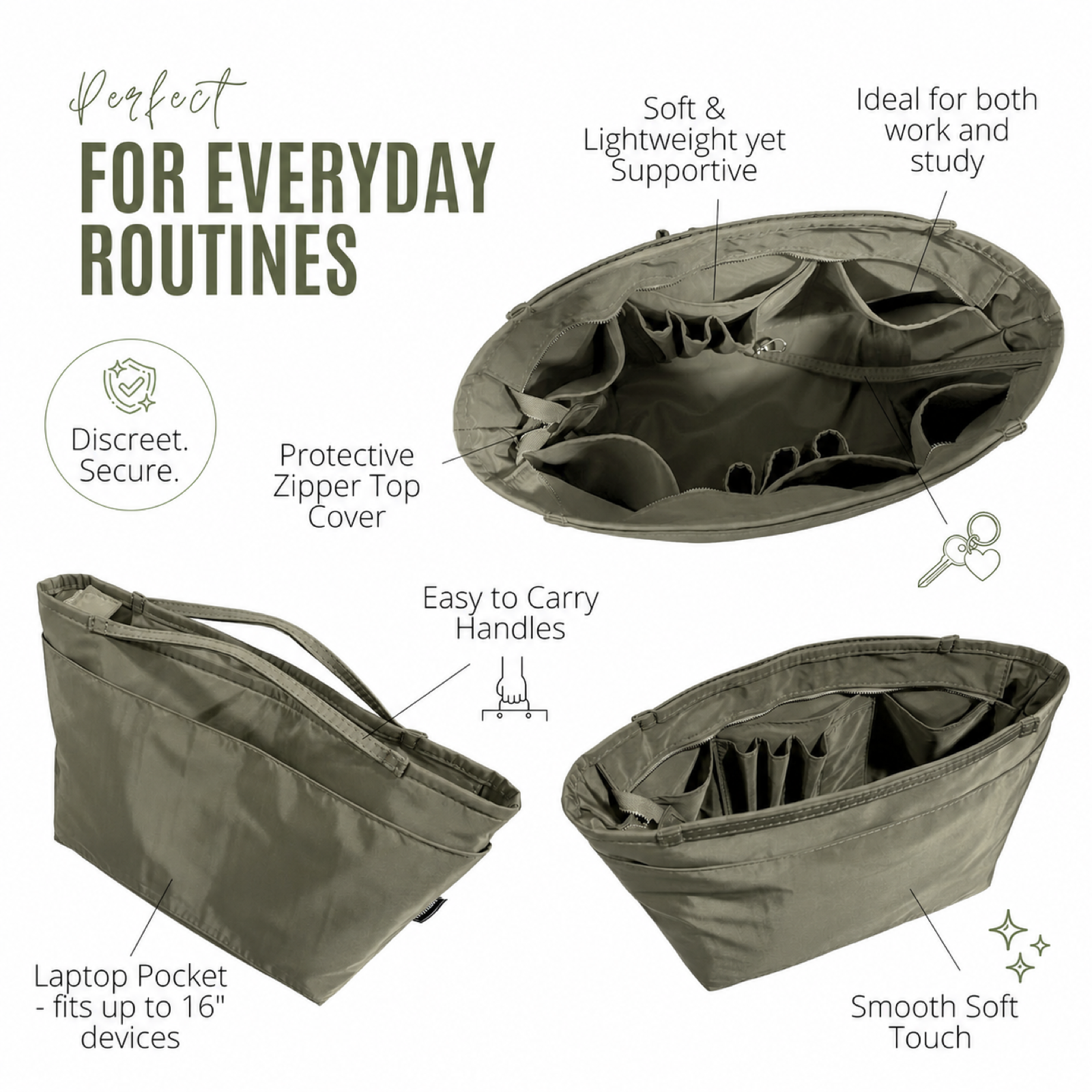 Divitize Curves Tote nylon organizer Musk feature image 1#Color_Musk