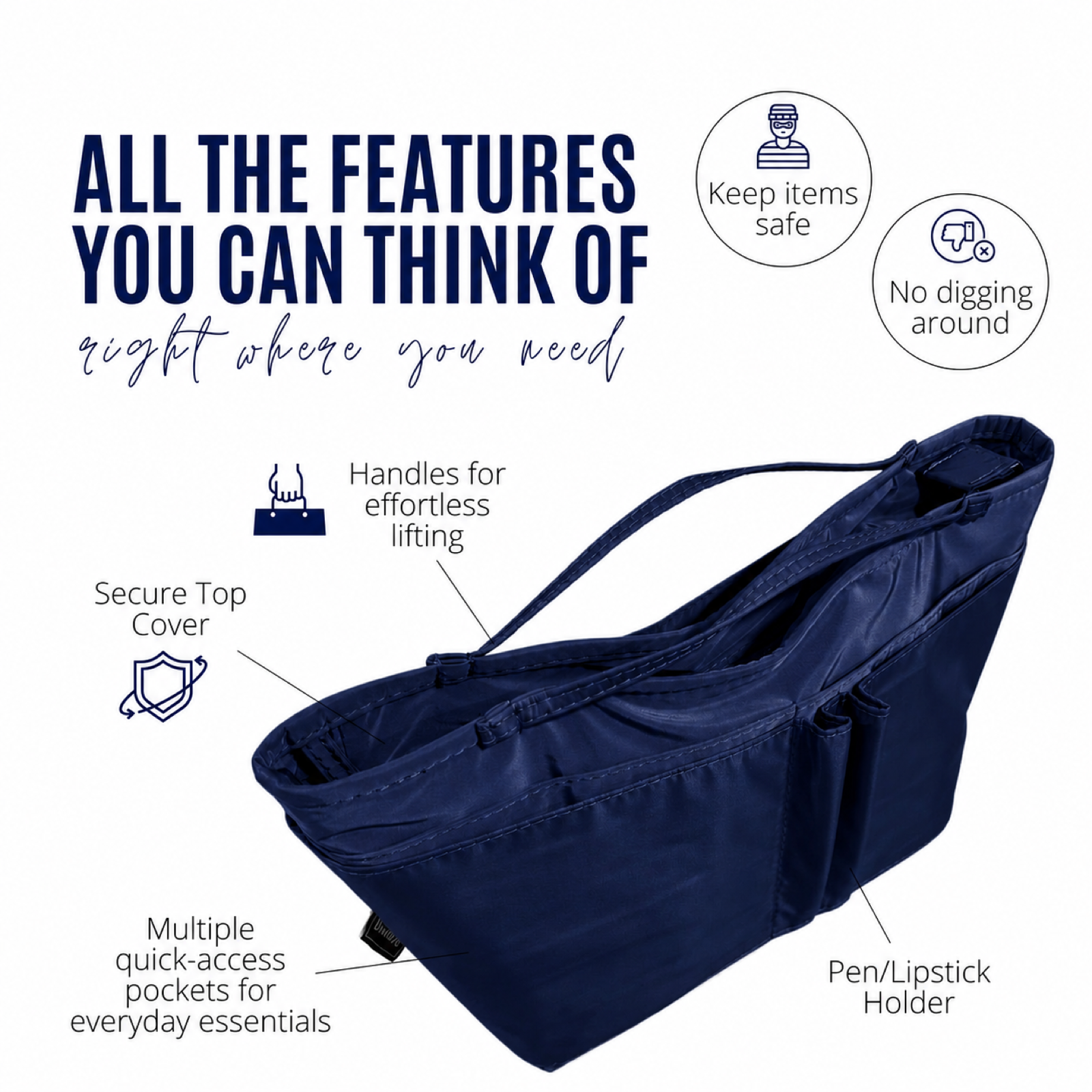 Divitize Curves Tote nylon organizer Navy feature image 3#Color_Navy