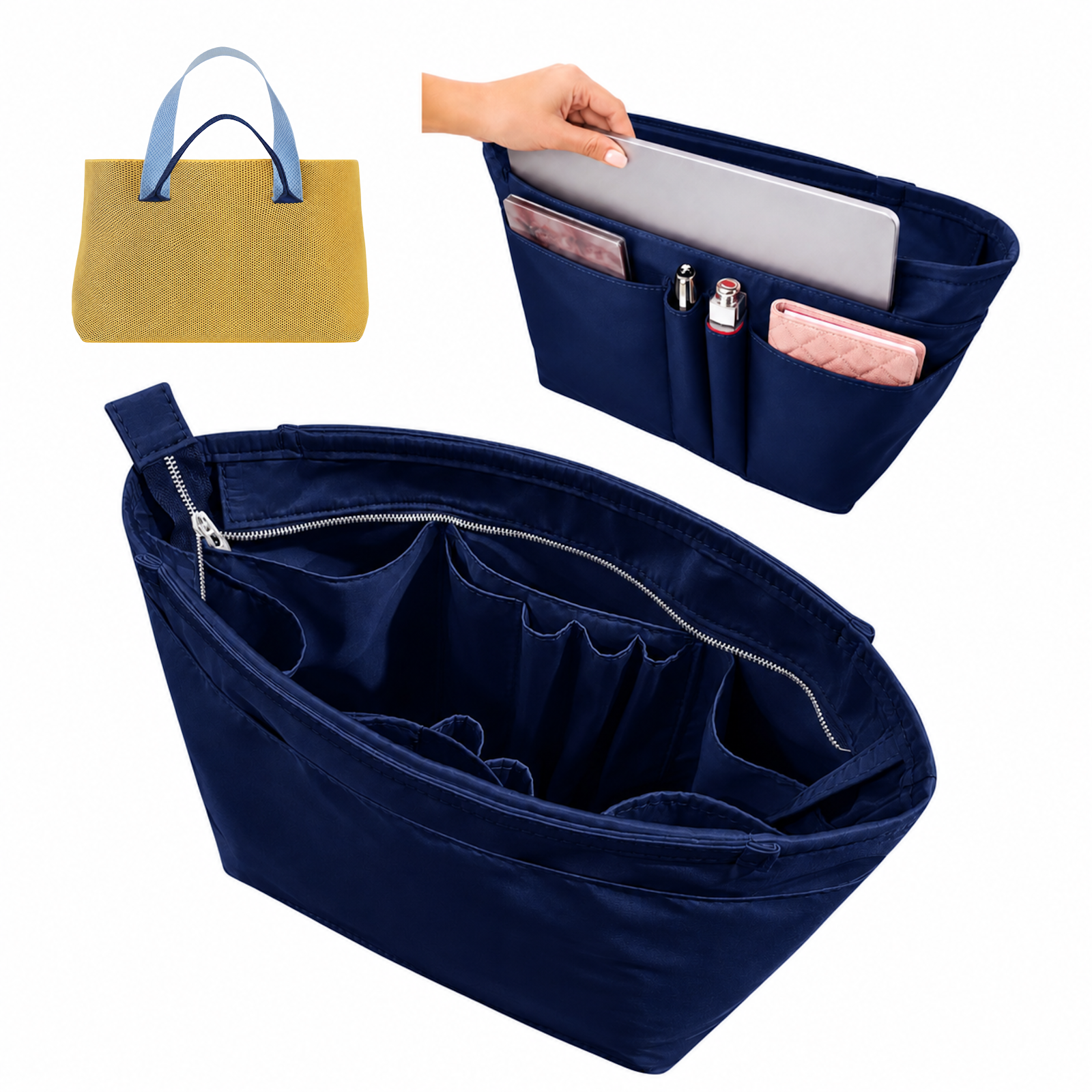 Divitize Curves Tote nylon organizer Navy#Color_Navy