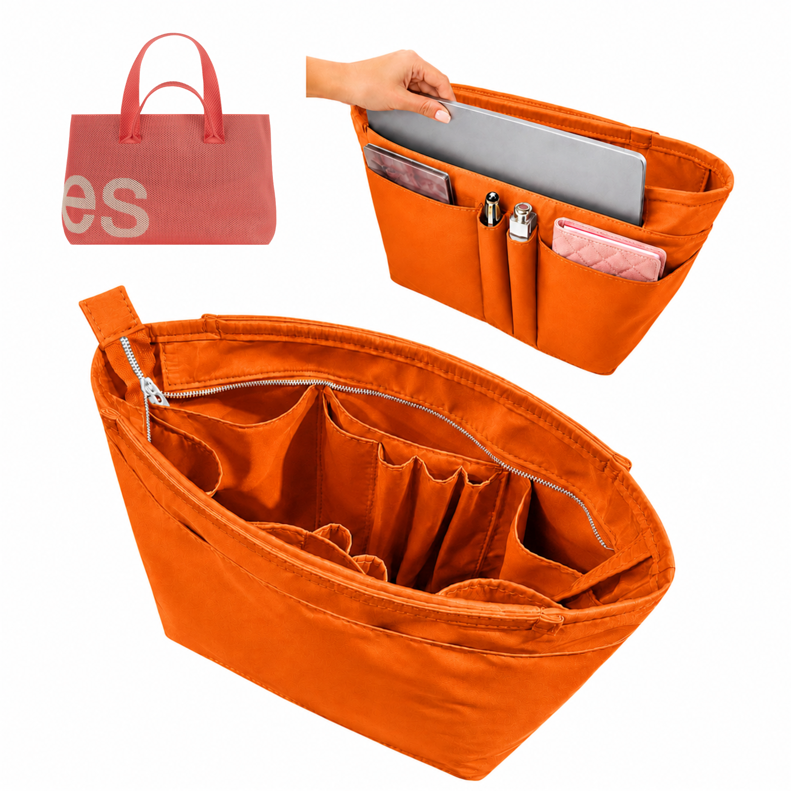 Divitize Curves Tote nylon organizer Orange#Color_Orange