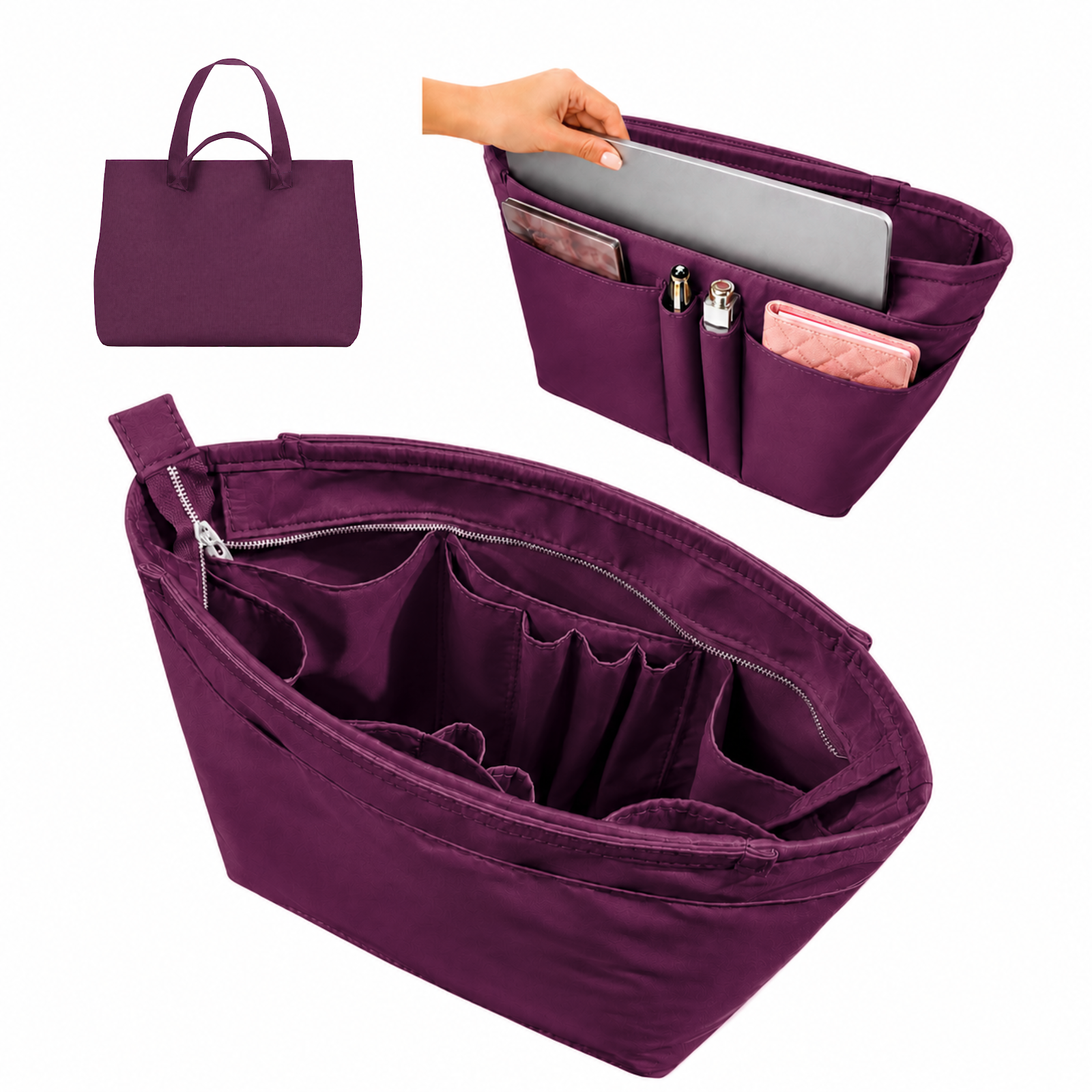 Divitize Curves Tote nylon organizer Violet#Color_Violet