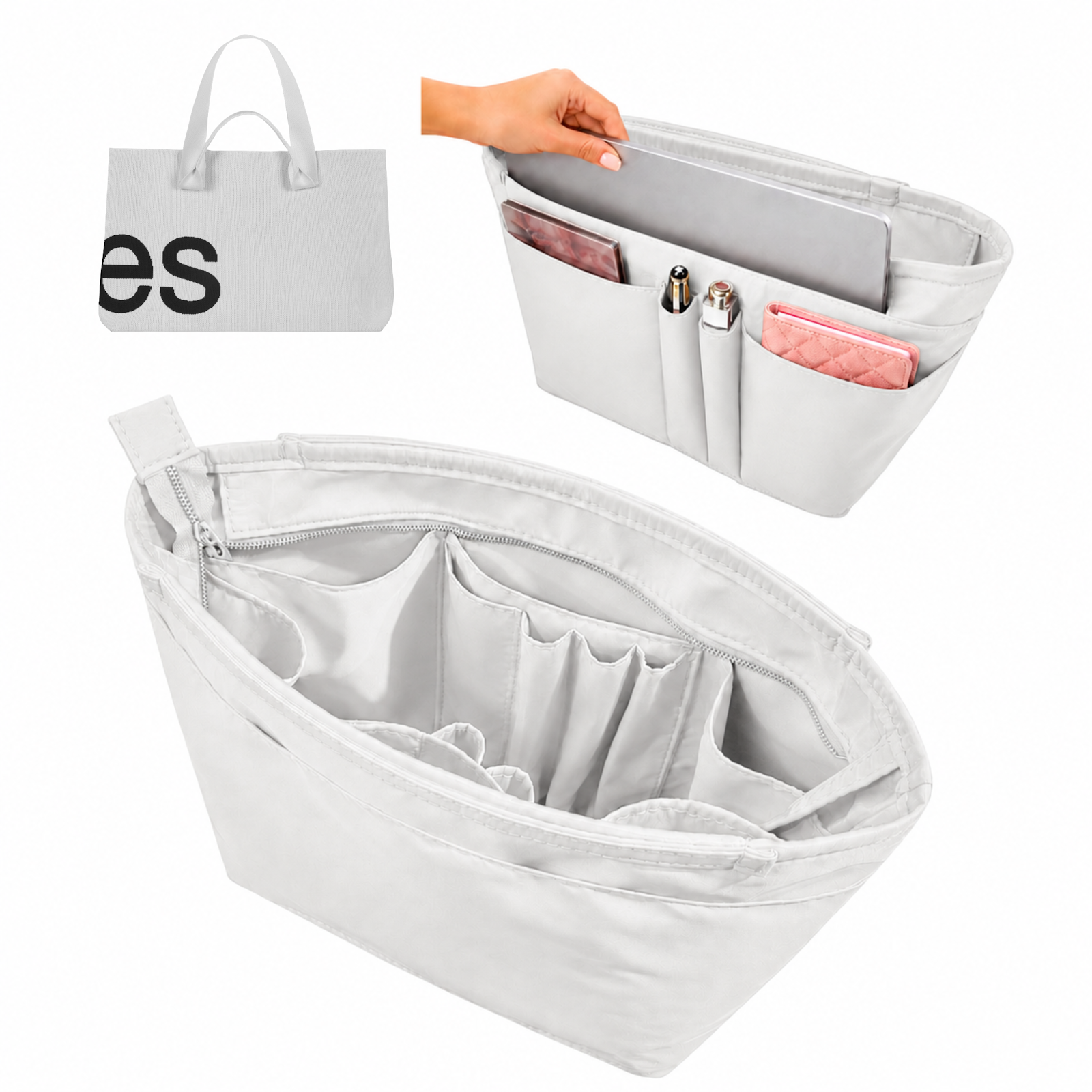 Divitize Curves Tote nylon organizer White#Color_White