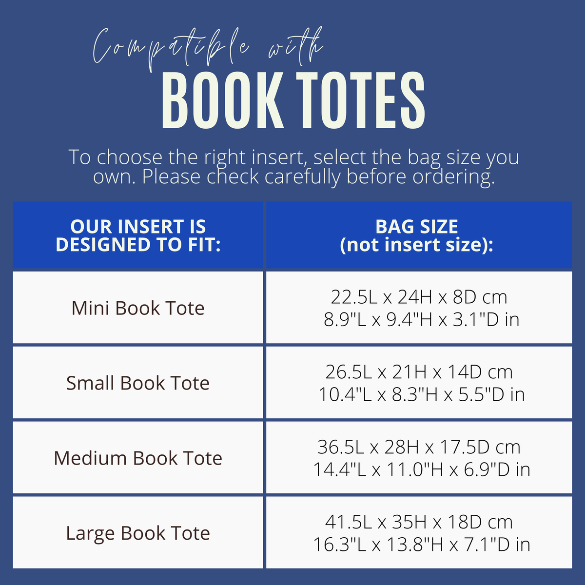 Divitize Premium Organizer compatible with Book Tote