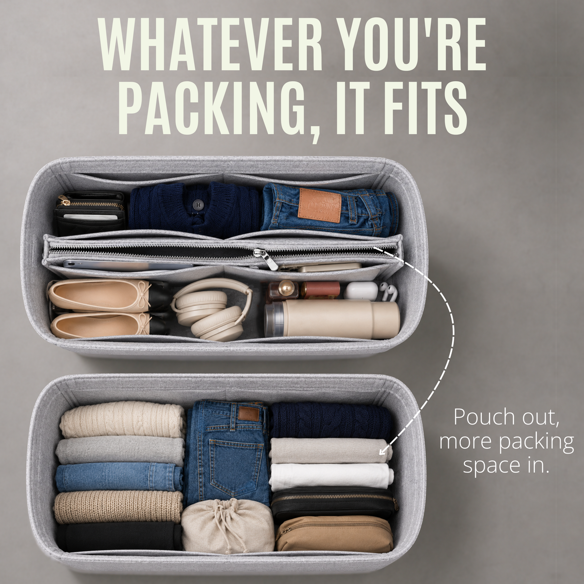 Premium Organizer for Keepall - Detachable Middle Pouch